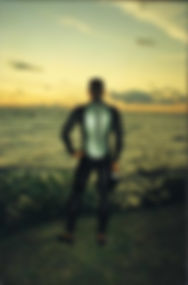 Photo of swimmer looking over horizon